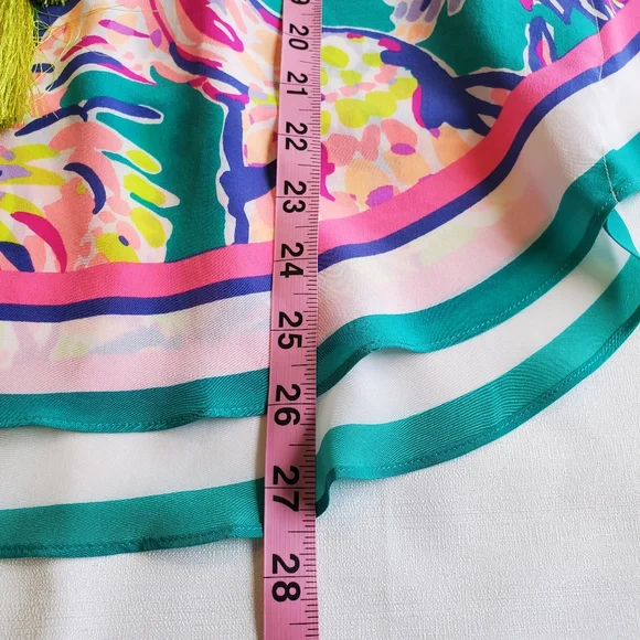 HTF Lilly Pulitzer Lettie Silk Caftan Small Safari Sighted Flowy Oversizedβ Med - Picture 13 of 16